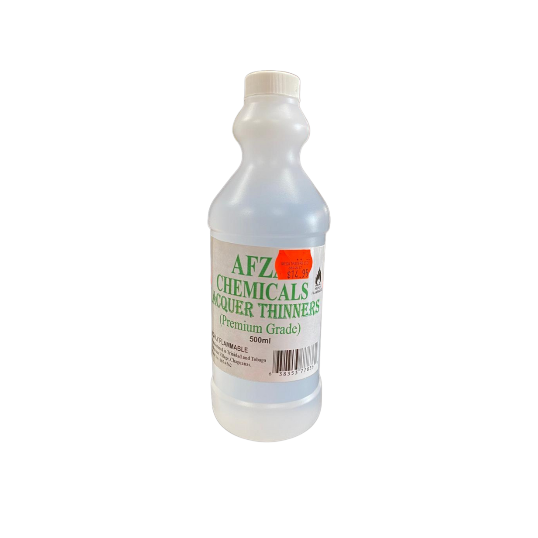 AFZA Lacquer Thinners-Premium Grade lacquer Thinners, Available in 500ml, 1 litre and 4 litre sizes. AFZA Lacquer Thinners-Premium Grade lacquer Thinners, Available in 500ml, 1 litre and 4 litre sizes.